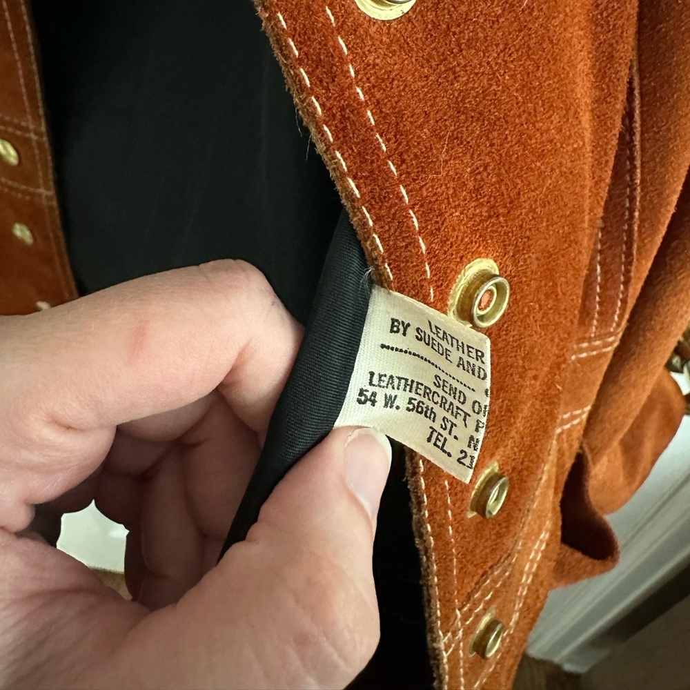 Leathercraft vintage 70’s genuine leather snap button coat - Picture 4 of 11